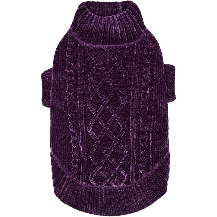 Ultra Soft and Cozy Chenille Dog Sweater Dark Plum