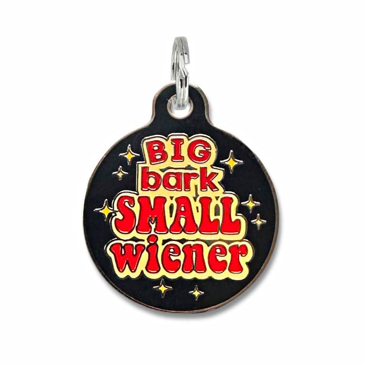 QR Code Dog Tag Big Bark Small Wiener