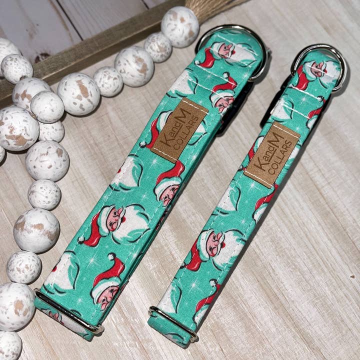 Retro Teal Santa Collar Medium