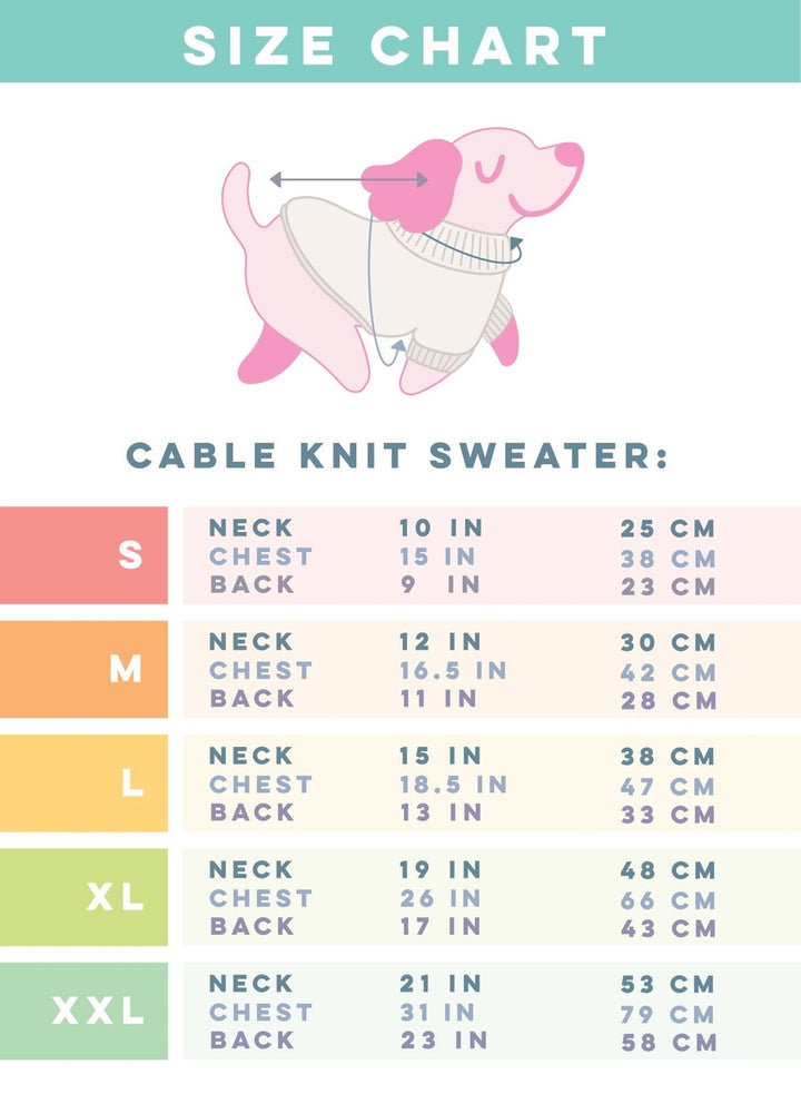 Sassy Woof Cable Knit Sweater Large