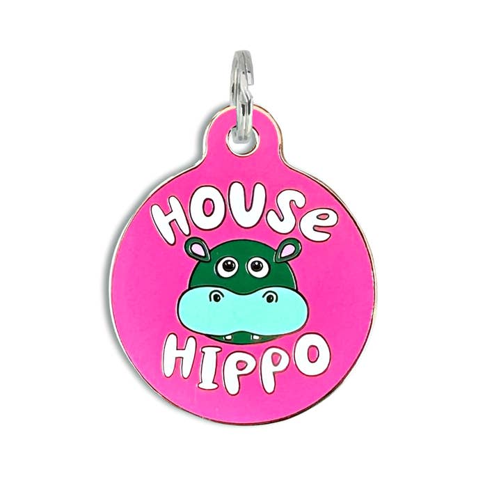QR Code Dog Tag House Hippo