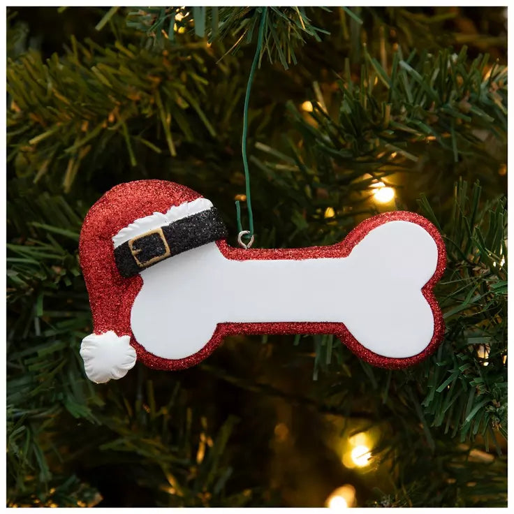 Santa Hat Bone Ornament