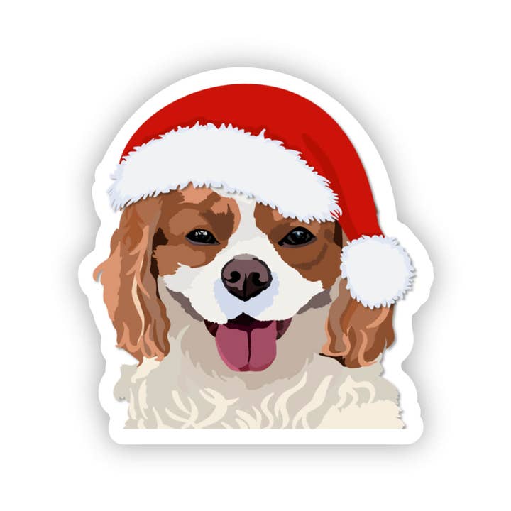 Cavalier King Spaniel Santa Sticker