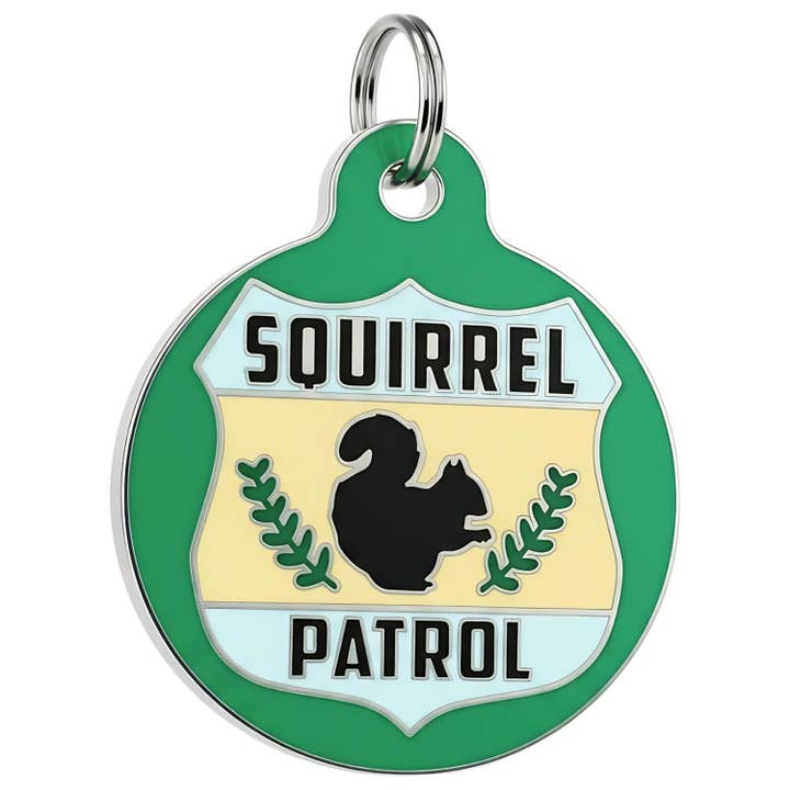 QR Code Dog Tag Squirrel Patrol