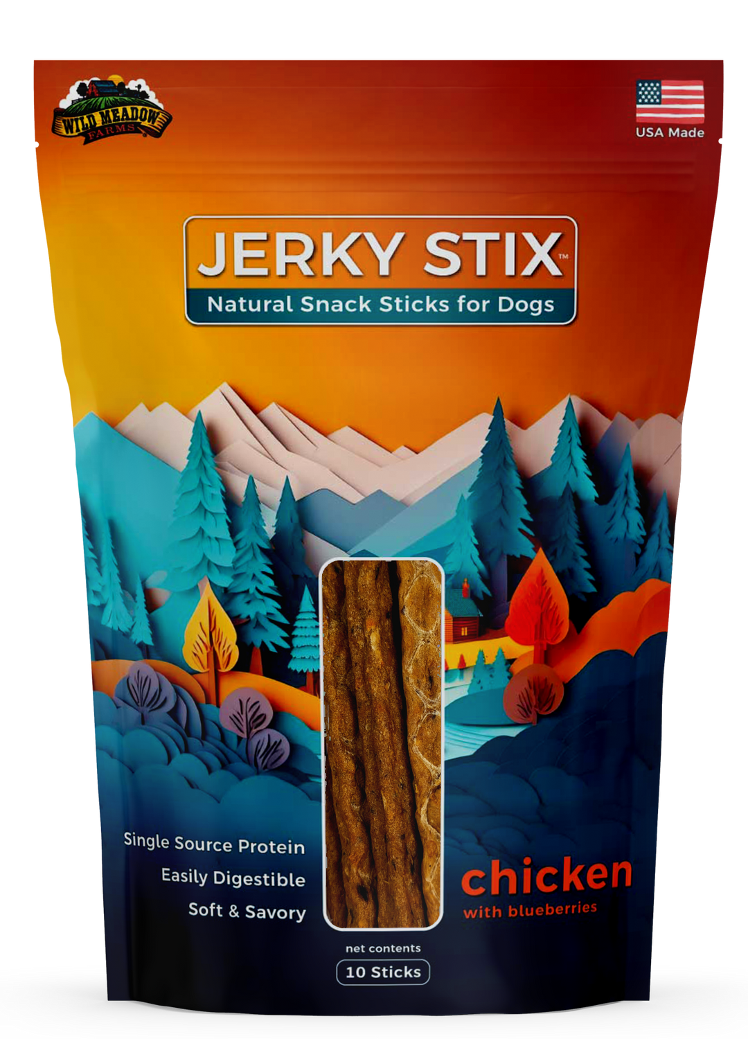 Jerky Stix Chicken With Blueberries