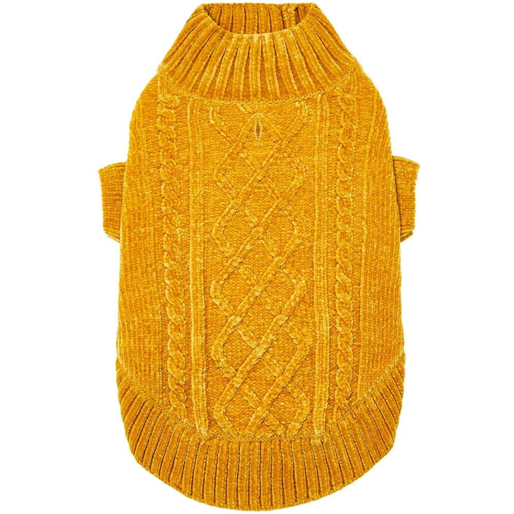 Ultra Soft and Cozy Chenille Dog Sweater Mustard
