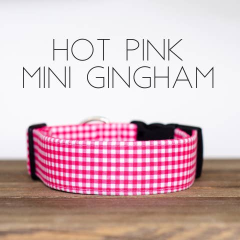 PJP Hot Pink Mini Gingham Collar