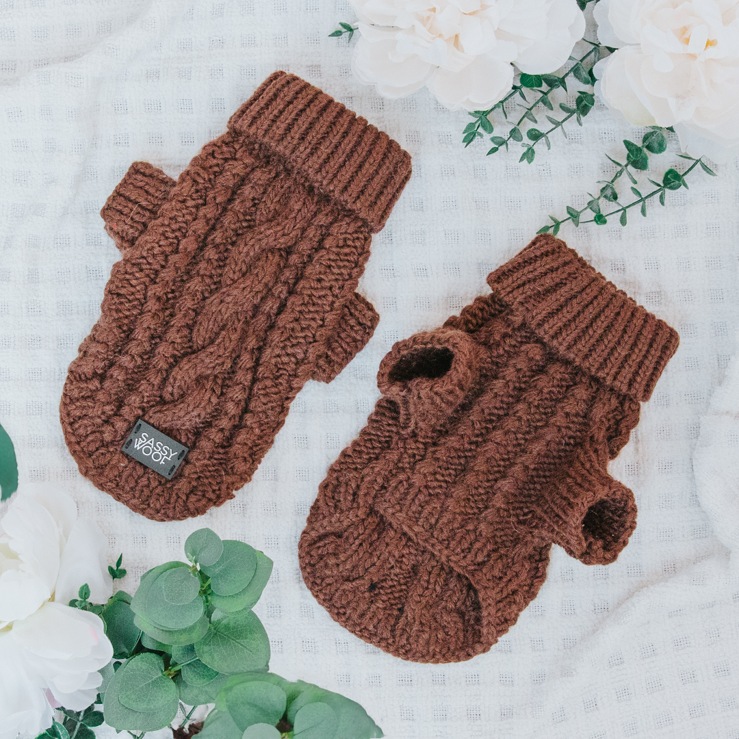 Brown Cable Knit Sweater