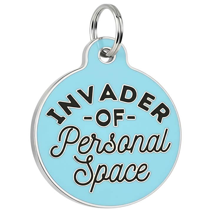 QR Code Dog Tag Invader Of Personal Space