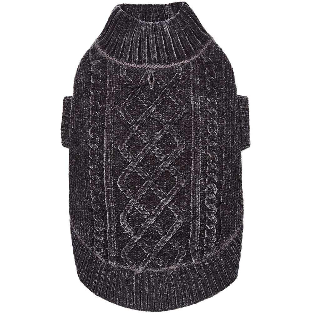 Ultra Soft and Cozy Chenille Dog Sweater Chic Grey