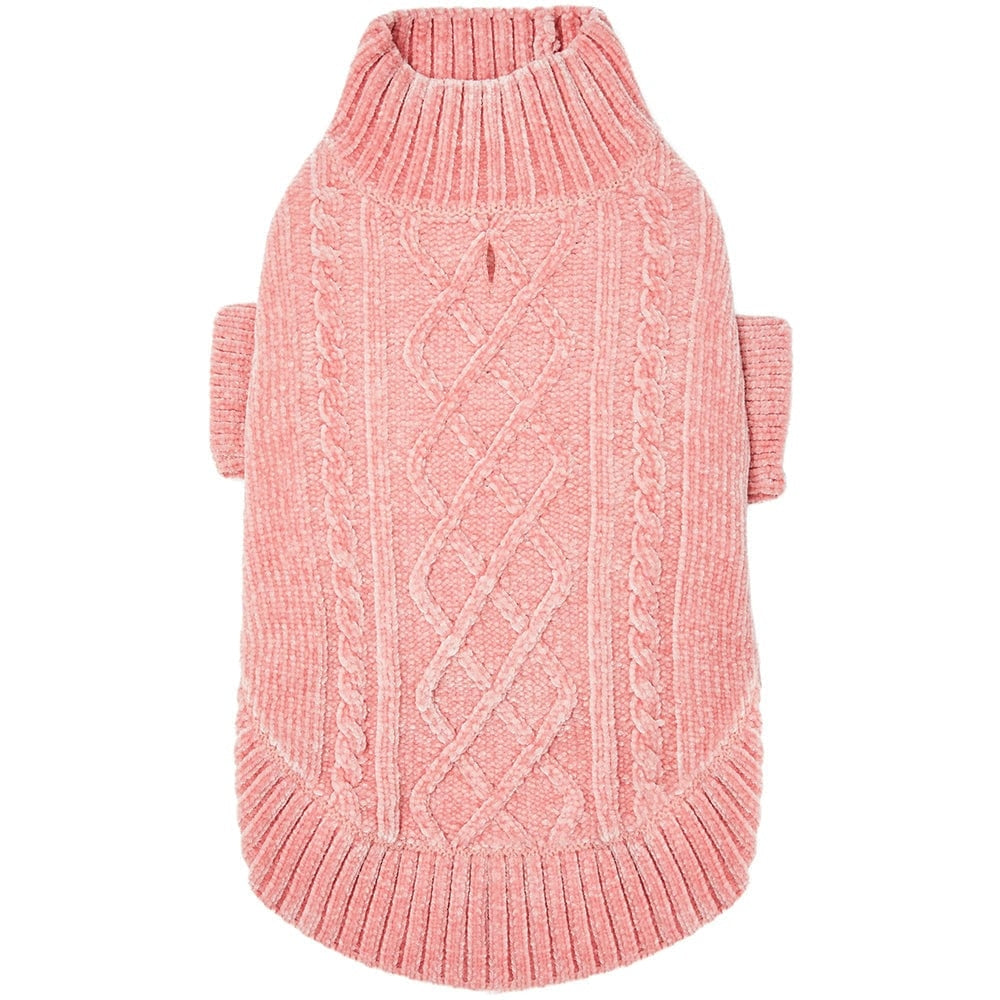 Ultra Soft and Cozy Chenille Dog Sweater Dusty Rose